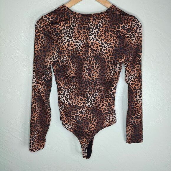 I.N.C Leopard Print Intimate Long Sleeve Body Suit - Picture 3 of 9